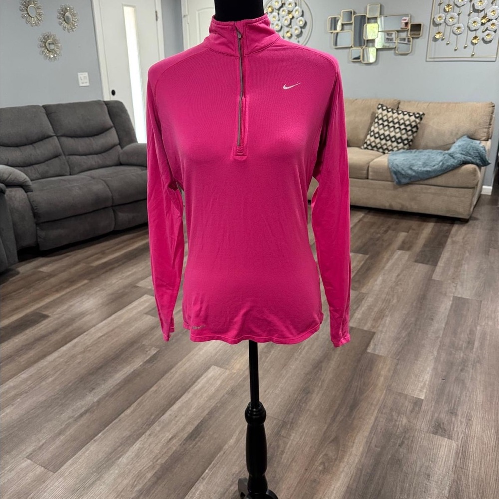 Nike Women's Fuchsia Quarter-Zip Sweatshirt
